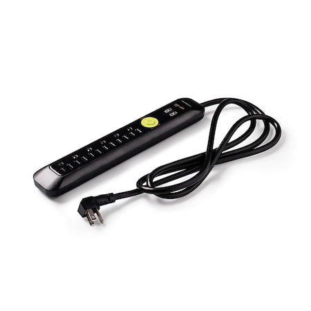 Easylife Tech Power Strip, Surge, USB, 6 ft., Black 0-2518-N